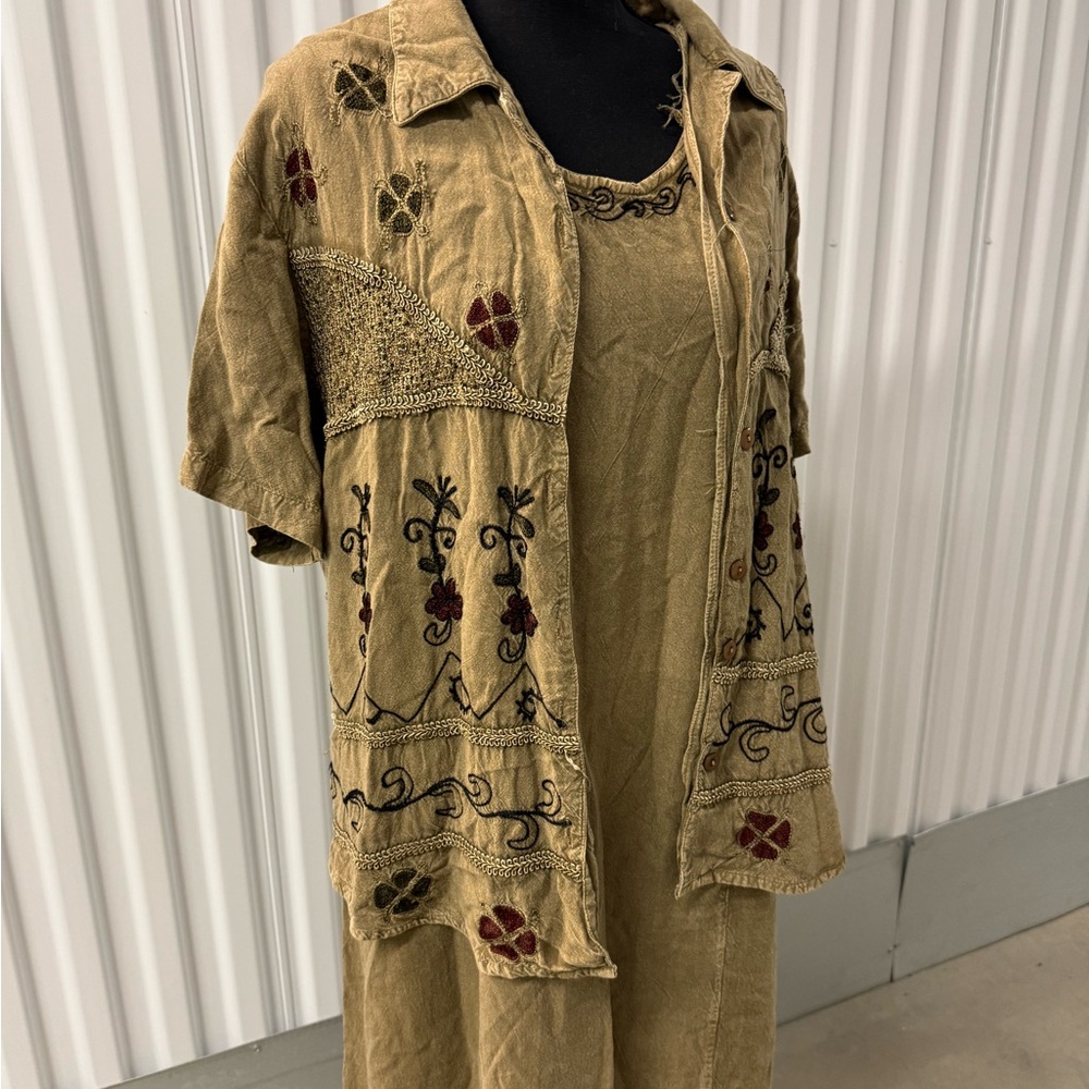 Green gauze maxi dress - hippie - boho - cottage core